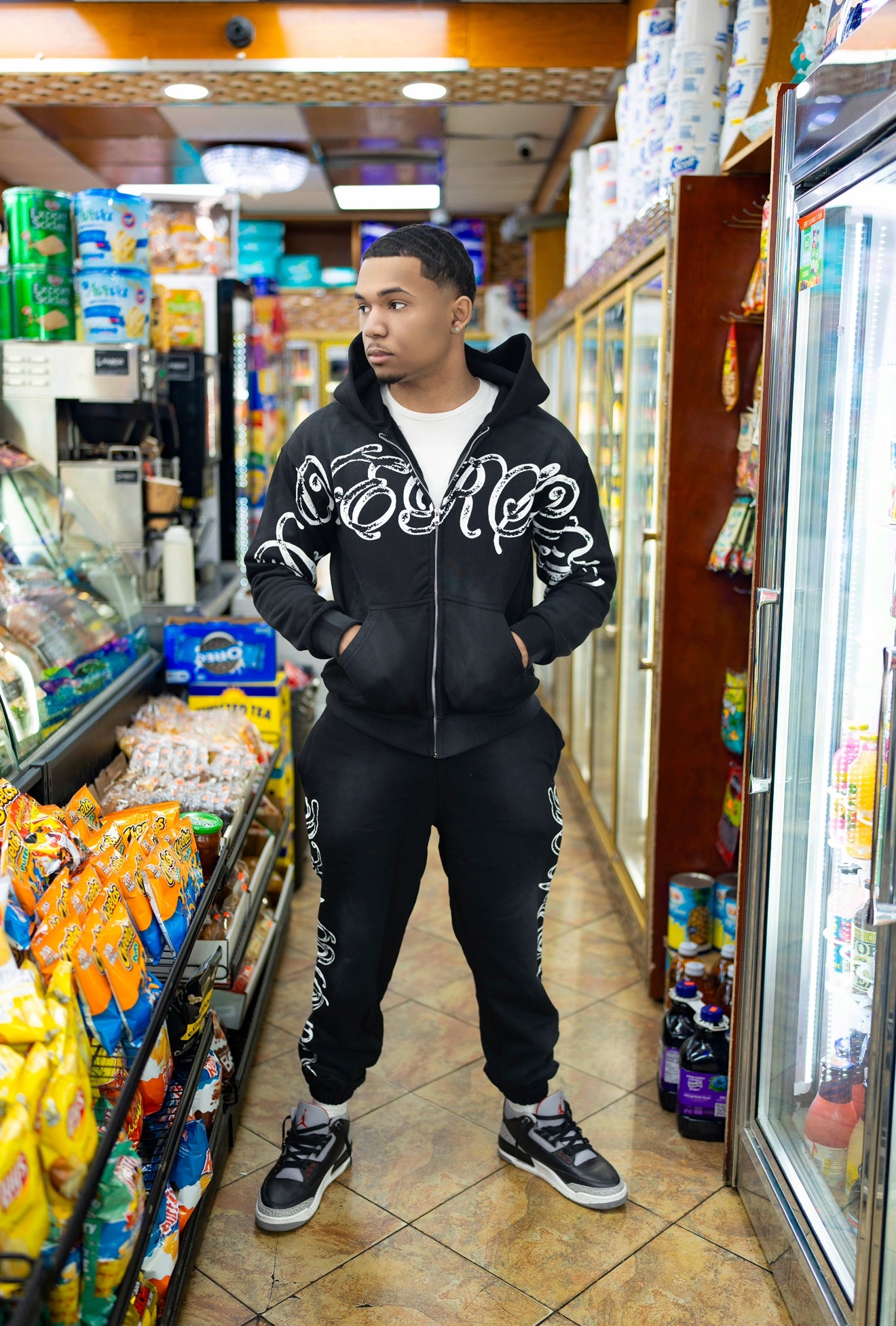 BLACK “THREE TONE” PANTS